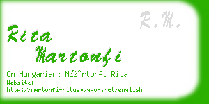 rita martonfi business card